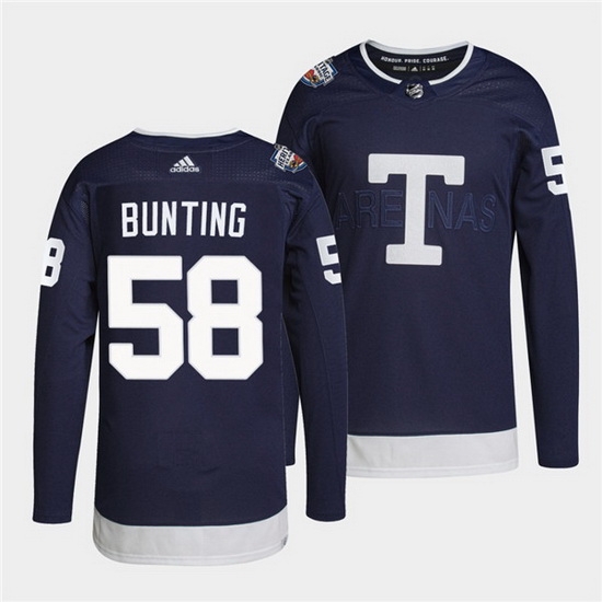Men Toronto Maple Leafs 58 Michael Bunting 2022 Heritage Classic Navy Stitched jersey Men Toronto Maple Leafs 58 Michael Bunting 2022 Heritage Classic Navy Stitched jersey