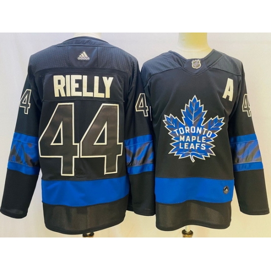 Men Toronto Maple Leafs Black 44 Morgan Rielly Alternate Premier Breakaway Reversible Stitched jersey Men Toronto Maple Leafs Black 44 Morgan Rielly Alternate Premier Breakaway Reversible Stitched jersey