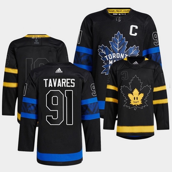 Men Toronto Maple Leafs Black 91 John Tavares Alternate Premier Breakaway Reversible Stitched jersey Men Toronto Maple Leafs Black 91 John Tavares Alternate Premier Breakaway Reversible Stitched jersey