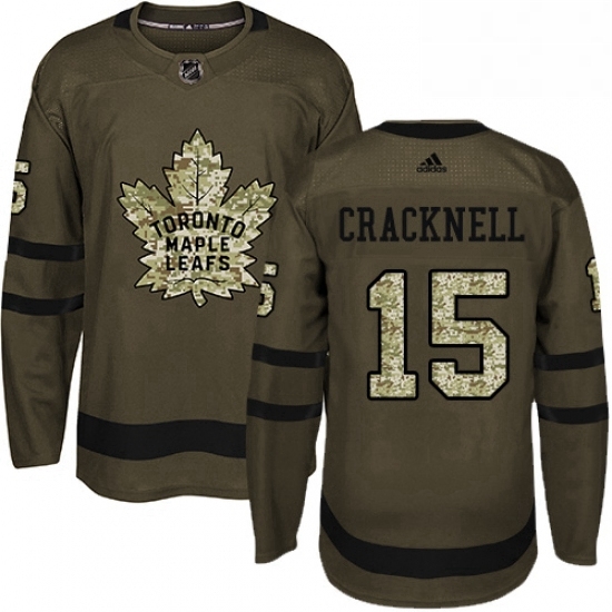Mens Adidas Toronto Maple Leafs 15 Adam Cracknell Authentic Green Salute to Service NHL Jersey Mens Adidas Toronto Maple Leafs 15 Adam Cracknell Authentic Green Salute to Service NHL Jersey
