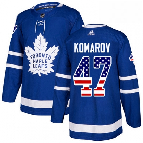 Mens Adidas Toronto Maple Leafs 47 Leo Komarov Authentic Royal Blue USA Flag Fashion NHL Jersey Mens Adidas Toronto Maple Leafs 47 Leo Komarov Authentic Royal Blue USA Flag Fashion NHL Jersey