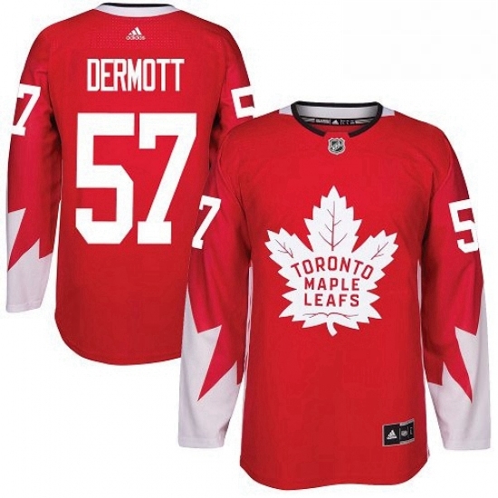 Mens Adidas Toronto Maple Leafs 57 Travis Dermott Premier Red Alternate NHL Jersey Mens Adidas Toronto Maple Leafs 57 Travis Dermott Premier Red Alternate NHL Jersey