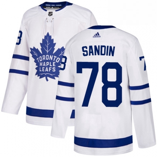 Mens Adidas Toronto Maple Leafs 78 Rasmus Sandin Authentic White Away NHL Jersey Mens Adidas Toronto Maple Leafs 78 Rasmus Sandin Authentic White Away NHL Jersey