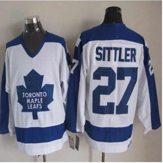 Toronto Maple Leafs #27 Darryl Sittler White Blue CCM Throwback Stitched NHL Jersey Toronto Maple Leafs #27 Darryl Sittler White Blue CCM Throwback Stitched NHL Jersey