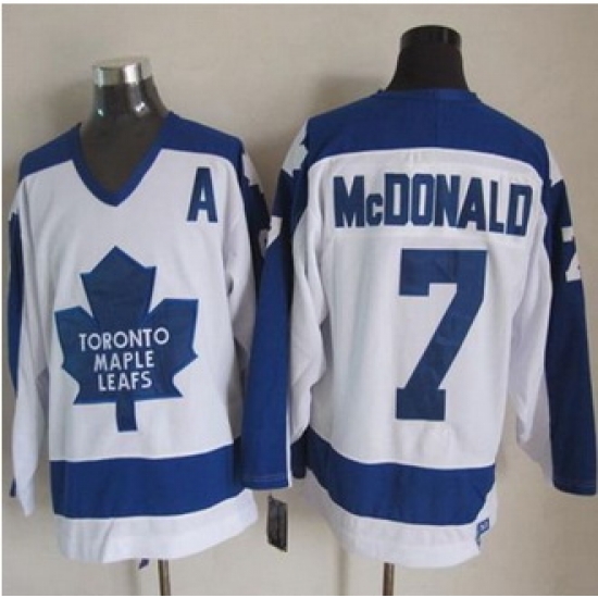 Toronto Maple Leafs #7 Lanny McDonald White Blue CCM Throwback Stitched NHL jersey Toronto Maple Leafs #7 Lanny McDonald White Blue CCM Throwback Stitched NHL jersey