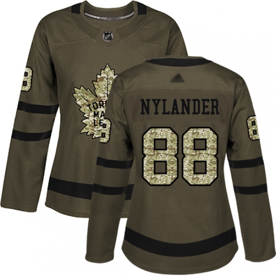 Women Maple Leafs 88 William Nylander Green Salute to Service Stitched Hockey Jersey Women Maple Leafs 88 William Nylander Green Salute to Service Stitched Hockey Jersey
