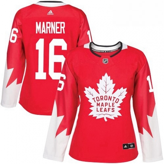 Womens Adidas Toronto Maple Leafs 16 Mitchell Marner Authentic Red Alternate NHL Jersey Womens Adidas Toronto Maple Leafs 16 Mitchell Marner Authentic Red Alternate NHL Jersey