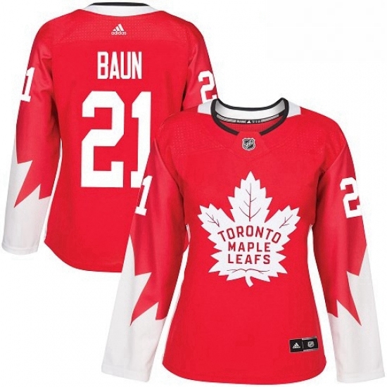 Womens Adidas Toronto Maple Leafs 21 Bobby Baun Authentic Red Alternate NHL Jersey Womens Adidas Toronto Maple Leafs 21 Bobby Baun Authentic Red Alternate NHL Jersey