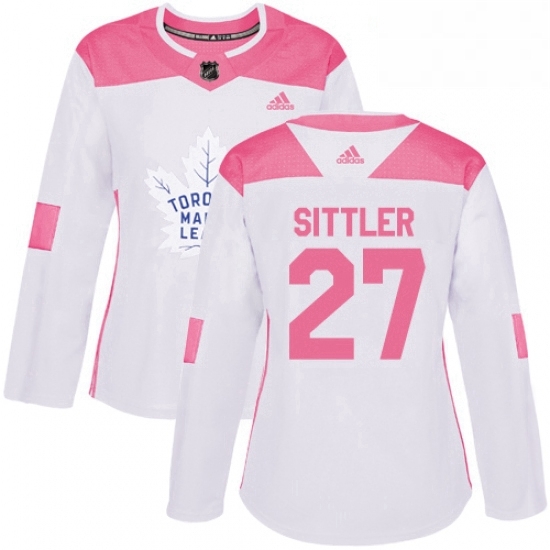 Womens Adidas Toronto Maple Leafs 27 Darryl Sittler Authentic WhitePink Fashion NHL Jersey Womens Adidas Toronto Maple Leafs 27 Darryl Sittler Authentic WhitePink Fashion NHL Jersey