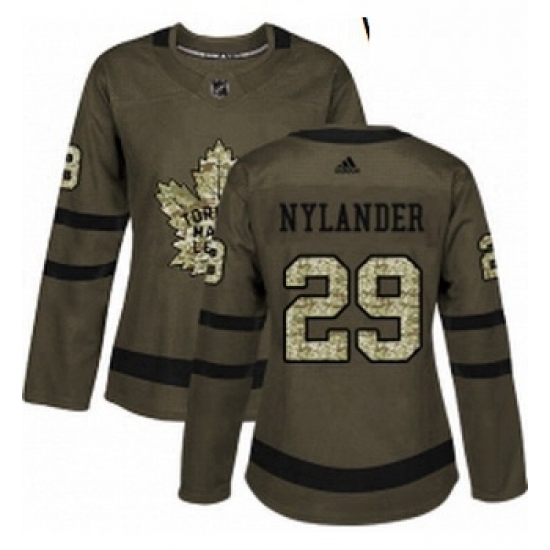 Womens Adidas Toronto Maple Leafs 29 William Nylander Authentic Green Salute to Service NHL Jersey Womens Adidas Toronto Maple Leafs 29 William Nylander Authentic Green Salute to Service NHL Jersey