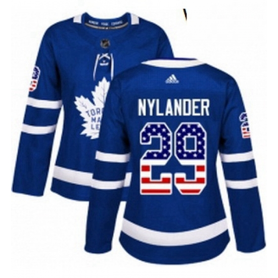 Womens Adidas Toronto Maple Leafs 29 William Nylander Authentic Royal Blue USA Flag Fashion NHL Jersey Womens Adidas Toronto Maple Leafs 29 William Nylander Authentic Royal Blue USA Flag Fashion NHL Jersey