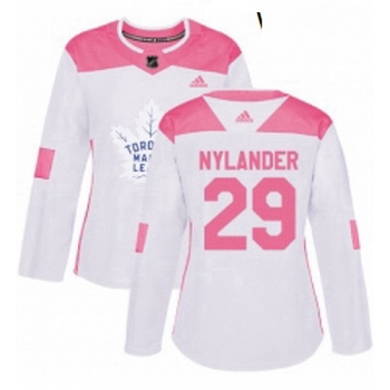 Womens Adidas Toronto Maple Leafs 29 William Nylander Authentic WhitePink Fashion NHL Jersey Womens Adidas Toronto Maple Leafs 29 William Nylander Authentic WhitePink Fashion NHL Jersey