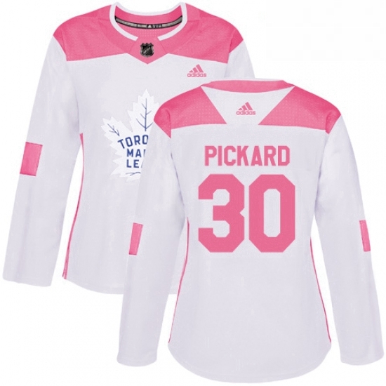 Womens Adidas Toronto Maple Leafs 30 Calvin Pickard Authentic White Pink Fashion NHL Jersey Womens Adidas Toronto Maple Leafs 30 Calvin Pickard Authentic White Pink Fashion NHL Jersey