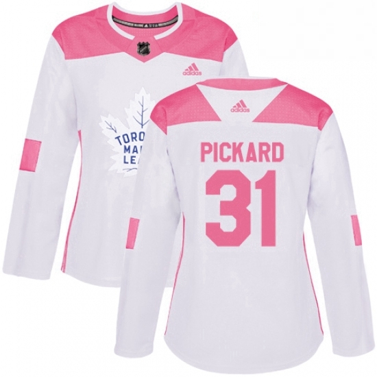 Womens Adidas Toronto Maple Leafs 31 Calvin Pickard Authentic WhitePink Fashion NHL Jersey Womens Adidas Toronto Maple Leafs 31 Calvin Pickard Authentic WhitePink Fashion NHL Jersey