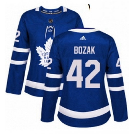 Womens Adidas Toronto Maple Leafs 42 Tyler Bozak Authentic Royal Blue Home NHL Jersey Womens Adidas Toronto Maple Leafs 42 Tyler Bozak Authentic Royal Blue Home NHL Jersey