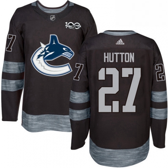 Mens Adidas Vancouver Canucks 27 Ben Hutton Premier Black 1917 2017 100th Anniversary NHL Jersey Mens Adidas Vancouver Canucks 27 Ben Hutton Premier Black 1917 2017 100th Anniversary NHL Jersey