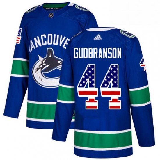 Mens Adidas Vancouver Canucks 44 Erik Gudbranson Authentic Blue USA Flag Fashion NHL Jersey Mens Adidas Vancouver Canucks 44 Erik Gudbranson Authentic Blue USA Flag Fashion NHL Jersey