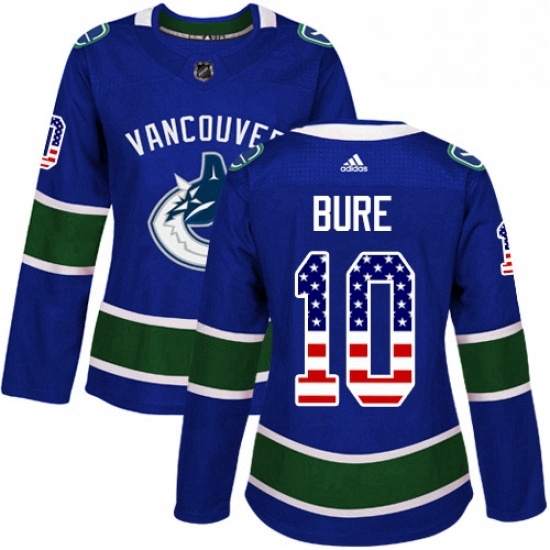 Womens Adidas Vancouver Canucks 10 Pavel Bure Authentic Blue USA Flag Fashion NHL Jersey Womens Adidas Vancouver Canucks 10 Pavel Bure Authentic Blue USA Flag Fashion NHL Jersey