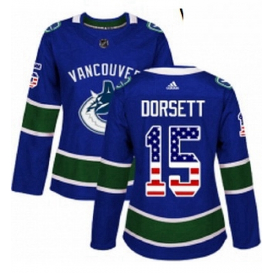 Womens Adidas Vancouver Canucks 15 Derek Dorsett Authentic Blue USA Flag Fashion NHL Jersey Womens Adidas Vancouver Canucks 15 Derek Dorsett Authentic Blue USA Flag Fashion NHL Jersey