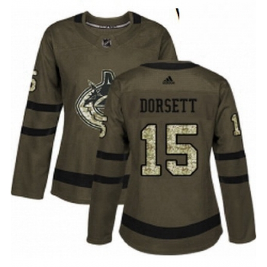 Womens Adidas Vancouver Canucks 15 Derek Dorsett Authentic Green Salute to Service NHL Jersey Womens Adidas Vancouver Canucks 15 Derek Dorsett Authentic Green Salute to Service NHL Jersey