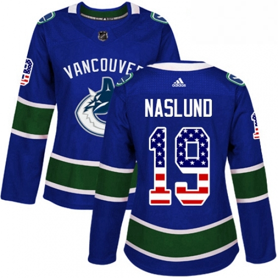 Womens Adidas Vancouver Canucks 19 Markus Naslund Authentic Blue USA Flag Fashion NHL Jersey Womens Adidas Vancouver Canucks 19 Markus Naslund Authentic Blue USA Flag Fashion NHL Jersey