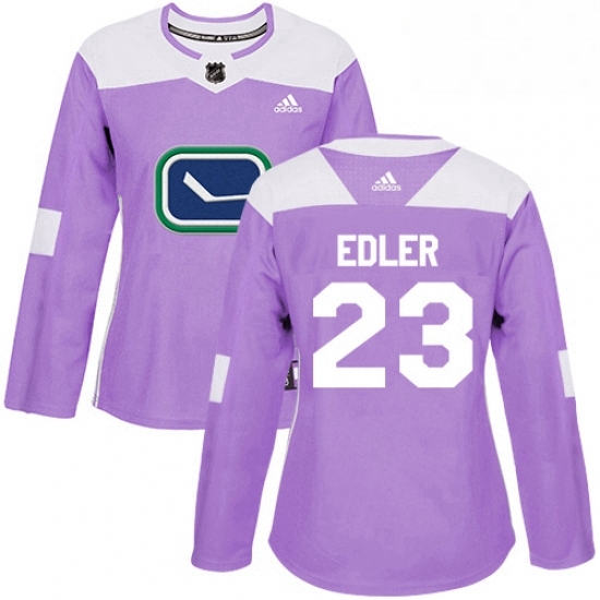 Womens Adidas Vancouver Canucks 23 Alexander Edler Authentic Purple Fights Cancer Practice NHL Jersey Womens Adidas Vancouver Canucks 23 Alexander Edler Authentic Purple Fights Cancer Practice NHL Jersey