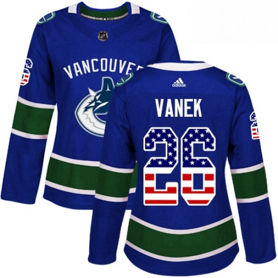 Womens Adidas Vancouver Canucks 26 Thomas Vanek Authentic Blue USA Flag Fashion NHL Jersey Womens Adidas Vancouver Canucks 26 Thomas Vanek Authentic Blue USA Flag Fashion NHL Jersey