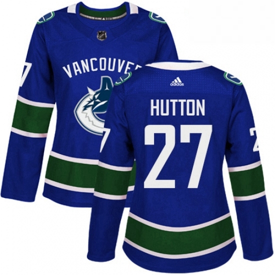 Womens Adidas Vancouver Canucks 27 Ben Hutton Authentic Blue Home NHL Jersey Womens Adidas Vancouver Canucks 27 Ben Hutton Authentic Blue Home NHL Jersey