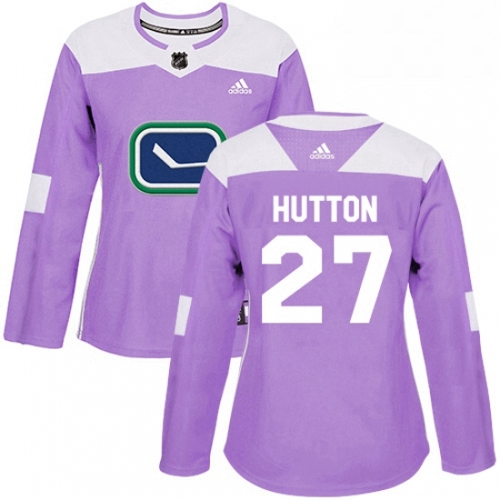 Womens Adidas Vancouver Canucks 27 Ben Hutton Authentic Purple Fights Cancer Practice NHL Jersey Womens Adidas Vancouver Canucks 27 Ben Hutton Authentic Purple Fights Cancer Practice NHL Jersey