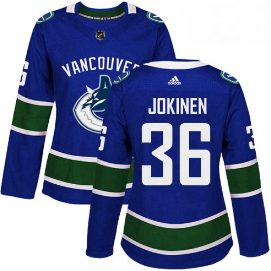 Womens Adidas Vancouver Canucks 36 Jussi Jokinen Authentic Blue Home NHL Jerse Womens Adidas Vancouver Canucks 36 Jussi Jokinen Authentic Blue Home NHL Jerse