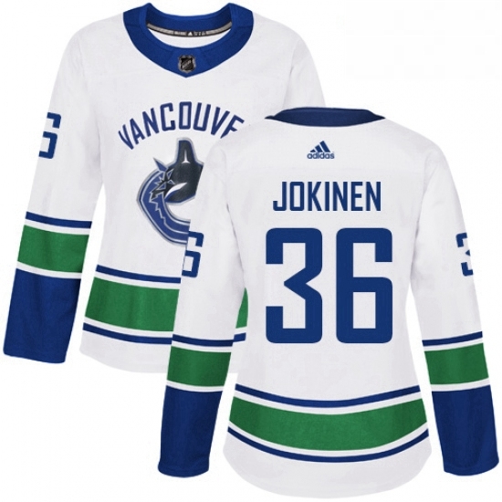 Womens Adidas Vancouver Canucks 36 Jussi Jokinen Authentic White Away NHL Jerse Womens Adidas Vancouver Canucks 36 Jussi Jokinen Authentic White Away NHL Jerse