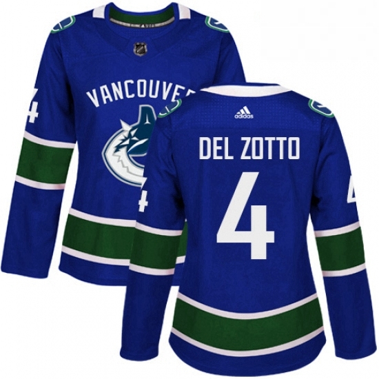 Womens Adidas Vancouver Canucks 4 Michael Del Zotto Authentic Blue Home NHL Jersey Womens Adidas Vancouver Canucks 4 Michael Del Zotto Authentic Blue Home NHL Jersey