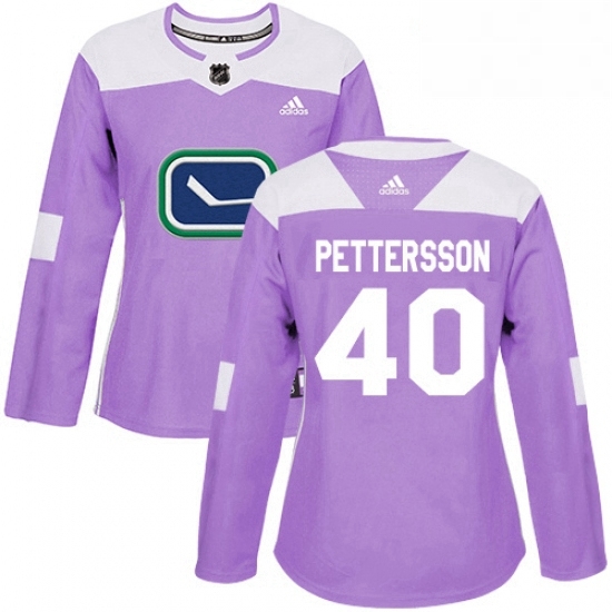 Womens Adidas Vancouver Canucks 40 Elias Pettersson Purple Authentic Fights Cancer Stitched NHL Jersey Womens Adidas Vancouver Canucks 40 Elias Pettersson Purple Authentic Fights Cancer Stitched NHL Jersey