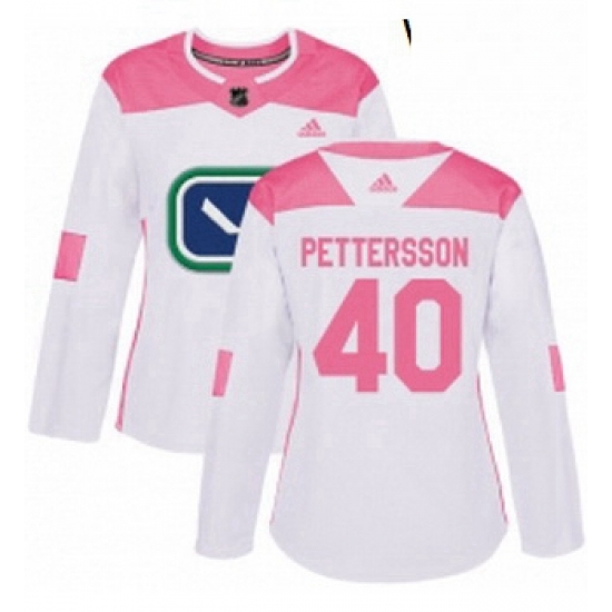 Womens Adidas Vancouver Canucks 40 Elias Pettersson White Pink Authentic Fashion Stitched NHL Jersey Womens Adidas Vancouver Canucks 40 Elias Pettersson White Pink Authentic Fashion Stitched NHL Jersey