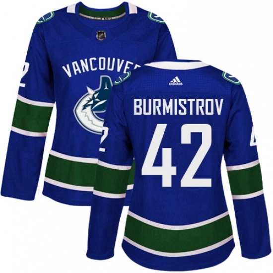 Womens Adidas Vancouver Canucks 42 Alex Burmistrov Authentic Blue Home NHL Jersey Womens Adidas Vancouver Canucks 42 Alex Burmistrov Authentic Blue Home NHL Jersey