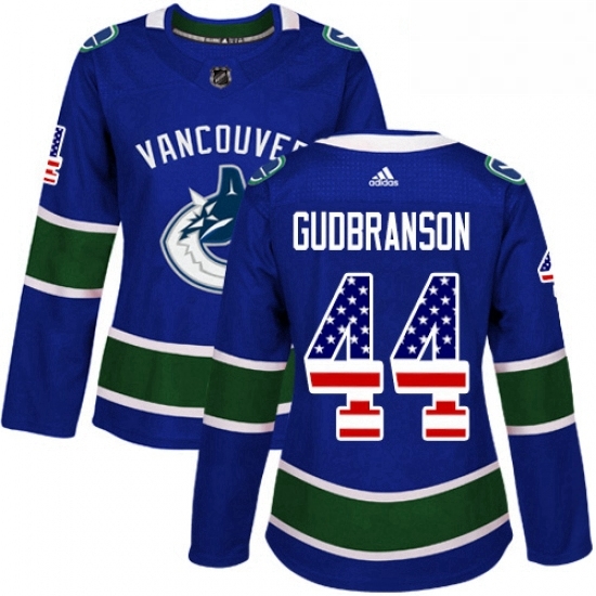 Womens Adidas Vancouver Canucks 44 Erik Gudbranson Authentic Blue USA Flag Fashion NHL Jersey Womens Adidas Vancouver Canucks 44 Erik Gudbranson Authentic Blue USA Flag Fashion NHL Jersey