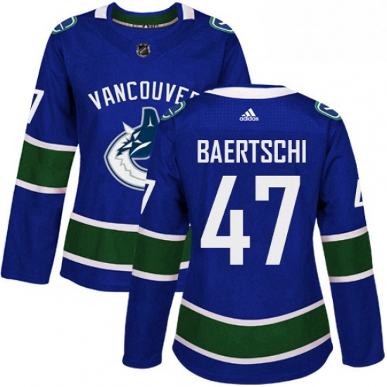 Womens Adidas Vancouver Canucks 47 Sven Baertschi Premier Blue Home NHL Jersey Womens Adidas Vancouver Canucks 47 Sven Baertschi Premier Blue Home NHL Jersey