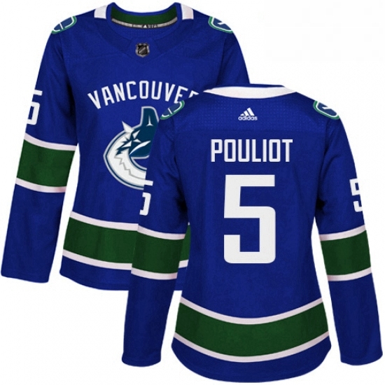 Womens Adidas Vancouver Canucks 5 Derrick Pouliot Premier Blue Home NHL Jersey Womens Adidas Vancouver Canucks 5 Derrick Pouliot Premier Blue Home NHL Jersey