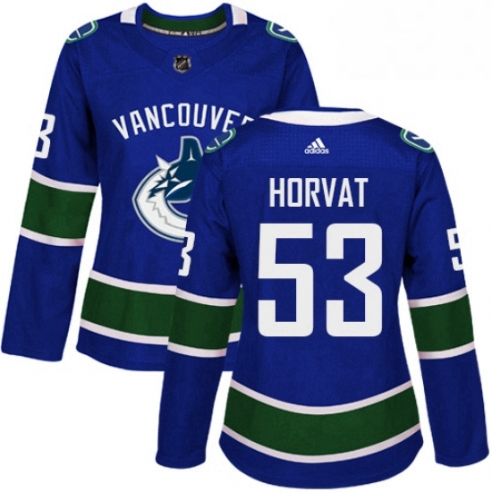 Womens Adidas Vancouver Canucks 53 Bo Horvat Authentic Blue Home NHL Jersey Womens Adidas Vancouver Canucks 53 Bo Horvat Authentic Blue Home NHL Jersey