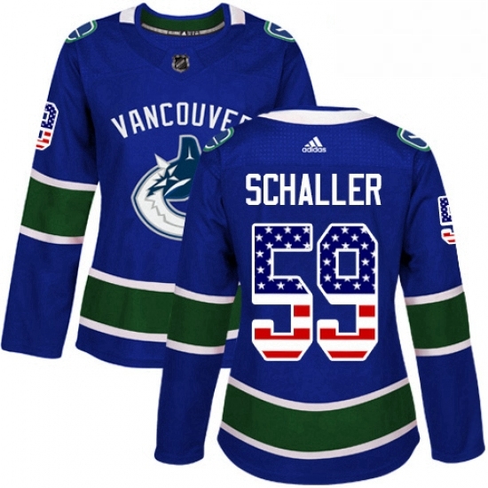 Womens Adidas Vancouver Canucks 59 Tim Schaller Authentic Blue USA Flag Fashion NHL Jersey Womens Adidas Vancouver Canucks 59 Tim Schaller Authentic Blue USA Flag Fashion NHL Jersey