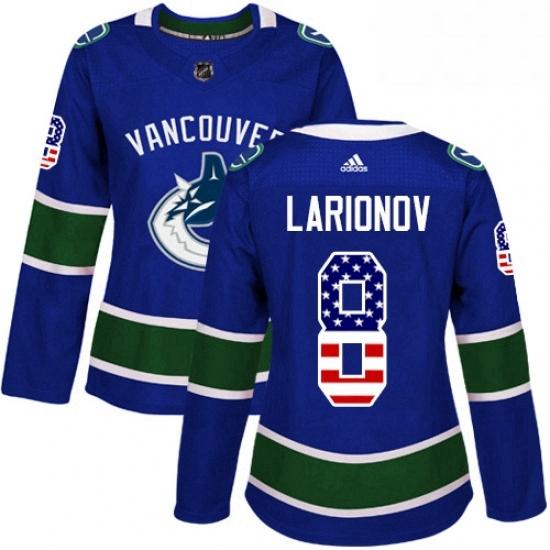 Womens Adidas Vancouver Canucks 8 Igor Larionov Authentic Blue USA Flag Fashion NHL Jersey Womens Adidas Vancouver Canucks 8 Igor Larionov Authentic Blue USA Flag Fashion NHL Jersey