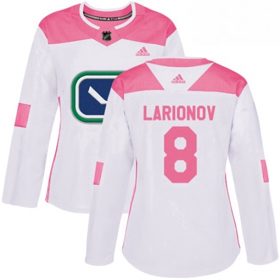 Womens Adidas Vancouver Canucks 8 Igor Larionov Authentic WhitePink Fashion NHL Jersey Womens Adidas Vancouver Canucks 8 Igor Larionov Authentic WhitePink Fashion NHL Jersey