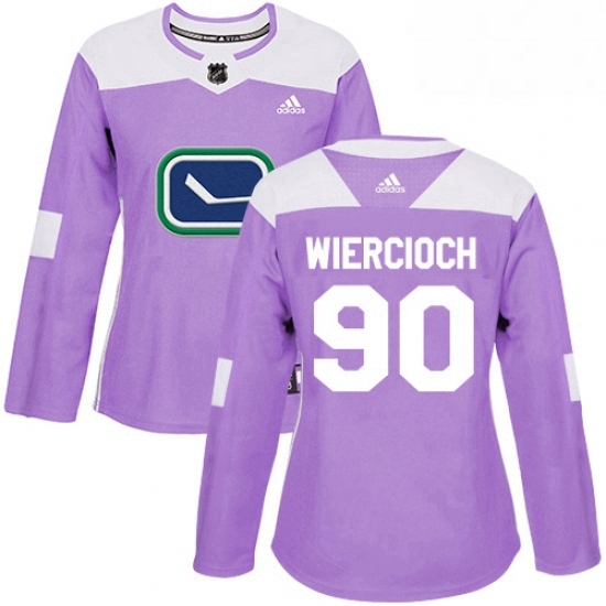 Womens Adidas Vancouver Canucks 90 Patrick Wiercioch Authentic Purple Fights Cancer Practice NHL Jersey Womens Adidas Vancouver Canucks 90 Patrick Wiercioch Authentic Purple Fights Cancer Practice NHL Jersey