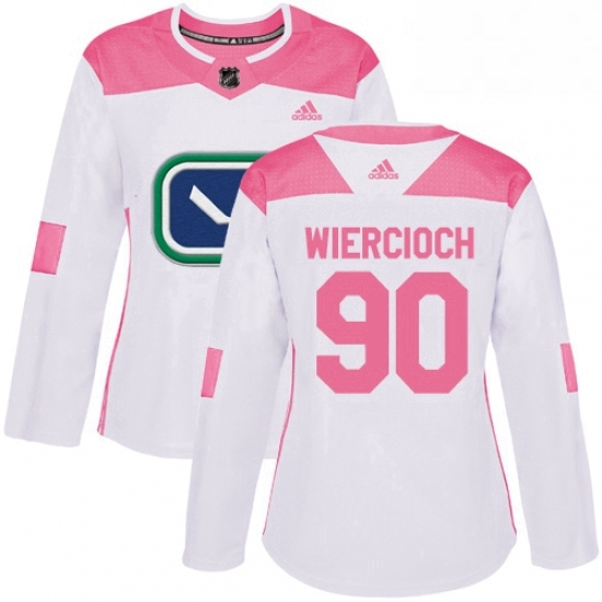 Womens Adidas Vancouver Canucks 90 Patrick Wiercioch Authentic WhitePink Fashion NHL Jersey Womens Adidas Vancouver Canucks 90 Patrick Wiercioch Authentic WhitePink Fashion NHL Jersey