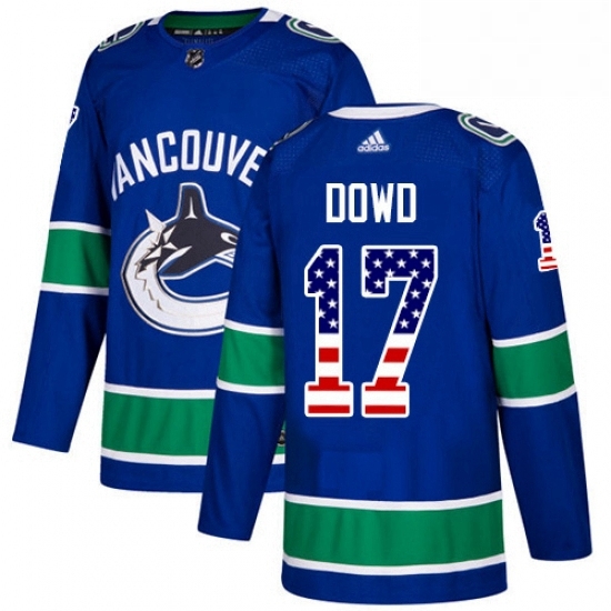 Youth Adidas Vancouver Canucks 17 Nic Dowd Authentic Blue USA Flag Fashion NHL Jersey Youth Adidas Vancouver Canucks 17 Nic Dowd Authentic Blue USA Flag Fashion NHL Jersey