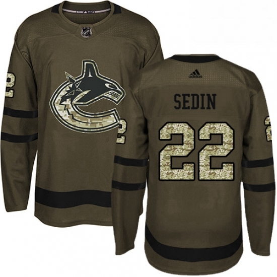 Youth Adidas Vancouver Canucks 22 Daniel Sedin Premier Green Salute to Service NHL Jersey Youth Adidas Vancouver Canucks 22 Daniel Sedin Premier Green Salute to Service NHL Jersey