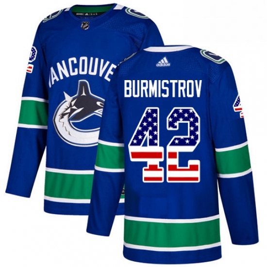 Youth Adidas Vancouver Canucks 42 Alex Burmistrov Authentic Blue USA Flag Fashion NHL Jersey Youth Adidas Vancouver Canucks 42 Alex Burmistrov Authentic Blue USA Flag Fashion NHL Jersey