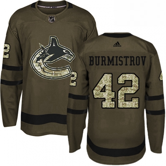 Youth Adidas Vancouver Canucks 42 Alex Burmistrov Authentic Green Salute to Service NHL Jersey Youth Adidas Vancouver Canucks 42 Alex Burmistrov Authentic Green Salute to Service NHL Jersey