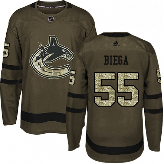 Youth Adidas Vancouver Canucks 55 Alex Biega Premier Green Salute to Service NHL Jersey Youth Adidas Vancouver Canucks 55 Alex Biega Premier Green Salute to Service NHL Jersey