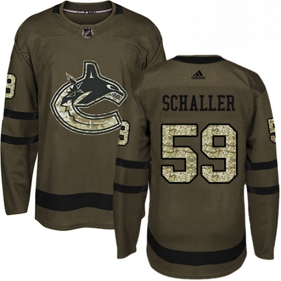 Youth Adidas Vancouver Canucks 59 Tim Schaller Premier Green Salute to Service NHL Jersey Youth Adidas Vancouver Canucks 59 Tim Schaller Premier Green Salute to Service NHL Jersey